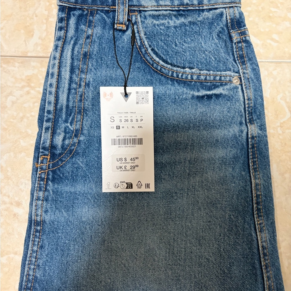 Zara Blue Denim Mini Skirt